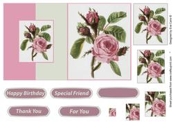 Vintage Pink Rose Fold Back