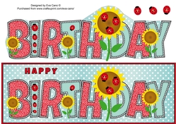 Sunflowers and Ladybirds BIRTHDAY large dl 2