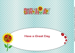 Sunflowers and Ladybirds BIRTHDAY large dl 2 insert
