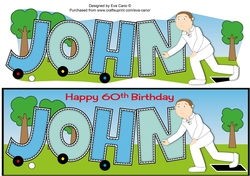 Crown Green Bowling JOHN 60th large dl