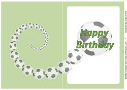 Football Fan Birthday Insert Green