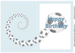 Football Fan Birthday Insert Light Blue