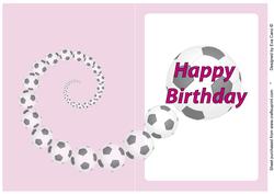 Football Fan Birthday Insert Pink