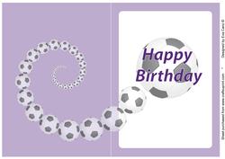 Football Fan Birthday Insert Purple