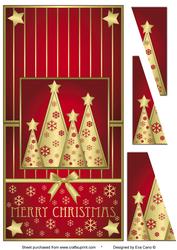 Snowflakes Christmas Trees Vertical Fold Back