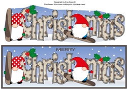 Christmas Gnomes snowboarding CHRISTMAS large dl