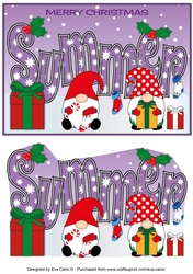 Christmas Gnomes with presents SUMMER A5