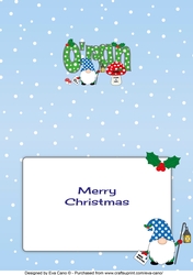 Christmas Gnome with letter to Santa ORAN A5 insert