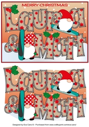 Christmas Gnomes snowboarding Laura & Matt A5