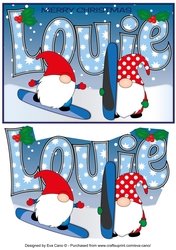 Christmas Gnomes snowboarding LOUIE A5