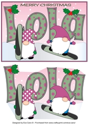 Christmas Gnomes snowboarding LOLA A5