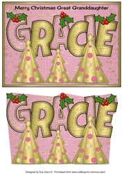 Buttons Christmas Trees II Great Granddaughter GRACIE a5
