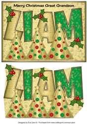Buttons Christmas Trees II Great Grandson LIAM a5