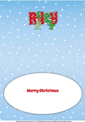 Christmas Dinosaurs Great Grandson RILEY a5 insert