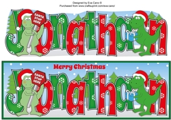 Christmas Dinosaurs JONATHAN large dl