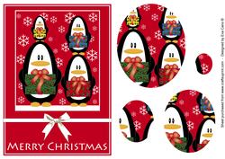 Christmas Penguins Pyramid Card Front