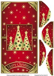 Buttons Christmas Trees Vertical Fold Back