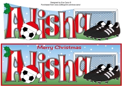 Xmas Football Boots & Football ALISHA in red & white large dl