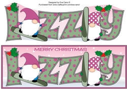 Christmas Gnomes snowboarding IZZY large dl