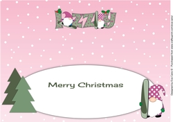Christmas Gnomes snowboarding IZZY large dl insert
