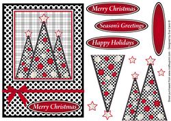 Dotted Buttons Christmas Trees Decoupage