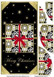 Christmas Present Vertical Fold Back Black