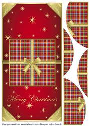 Christmas Present Vertical Fold Back Red