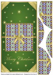 Christmas Present Vertical Fold Back Green