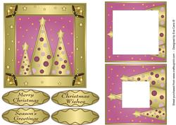 Button Christmas Trees Inverted Pyramid Pink