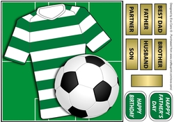 Football Fan in Green & White Hoops 8x8