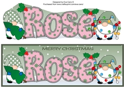 Christmas Gnomes with decorations ROSE large dl