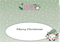 Christmas Gnomes with decorations ROSE large dl insert