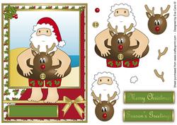 Australian Santa is Here - Decoupage