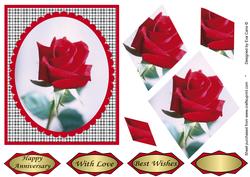 Romantic Red Rose Spiral Pyramid