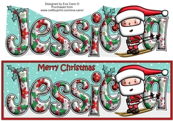 Jolly Santa Skiing JESSICA large dl