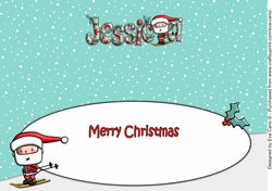 Jolly Santa Skiing JESSICA large dl insert