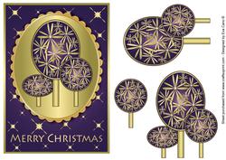 Modern Christmas Trees Decoupage Purple