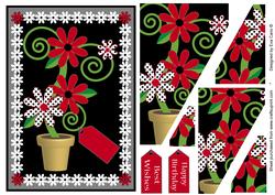 Flowers in Pot Pyramid - Black and Red