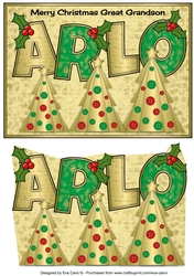 Buttons Christmas Trees II ARLO Great Grandson a5