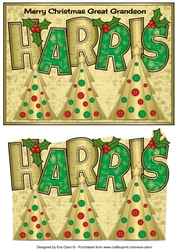 Buttons Christmas Trees II HARRIS Great Grandson a5