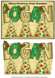 Buttons Christmas Trees II LOGAN Great Grandson a5