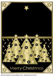 Buttons Christmas Trees Ii Over the Edge Black