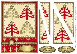 Funky Christmas Trees Card Front Red