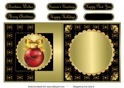 Christmas Bauble Fold Back in Black