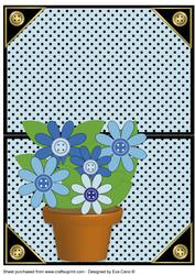 Flower Pot Over the Edge Blue Shades
