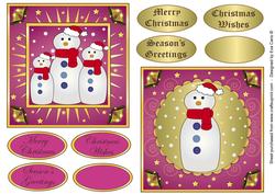 Snowmen Toppers Pink