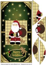 Santa is Here - Vertical Fold Back Green