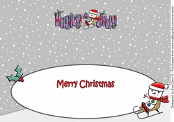 Jolly Snowman on Sledge HAYLEY & JUDY large dl insert