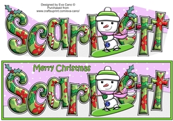 Jolly Snowman Snowboarding SCARLETT large dl