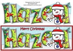 Jolly Snowman with letters to Santa HAZEL large dl